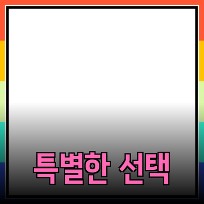 최고의 제품 추천: 특별한 순간을 위한 선택