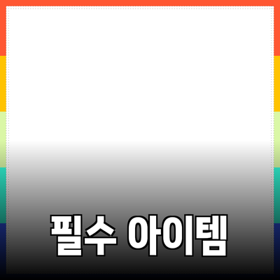 필수 아이템을 소개하는 블로그 포스트